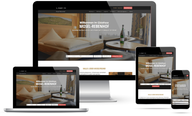 Responsive Webdesign | Webdesign Lohmann - Gästehaus Mosel Rebenhof - Valwig / Mosel